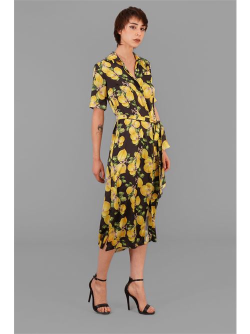 Abito chemisier in raso Il The' Delle 5 | RIRI 56STLEMON BLACK